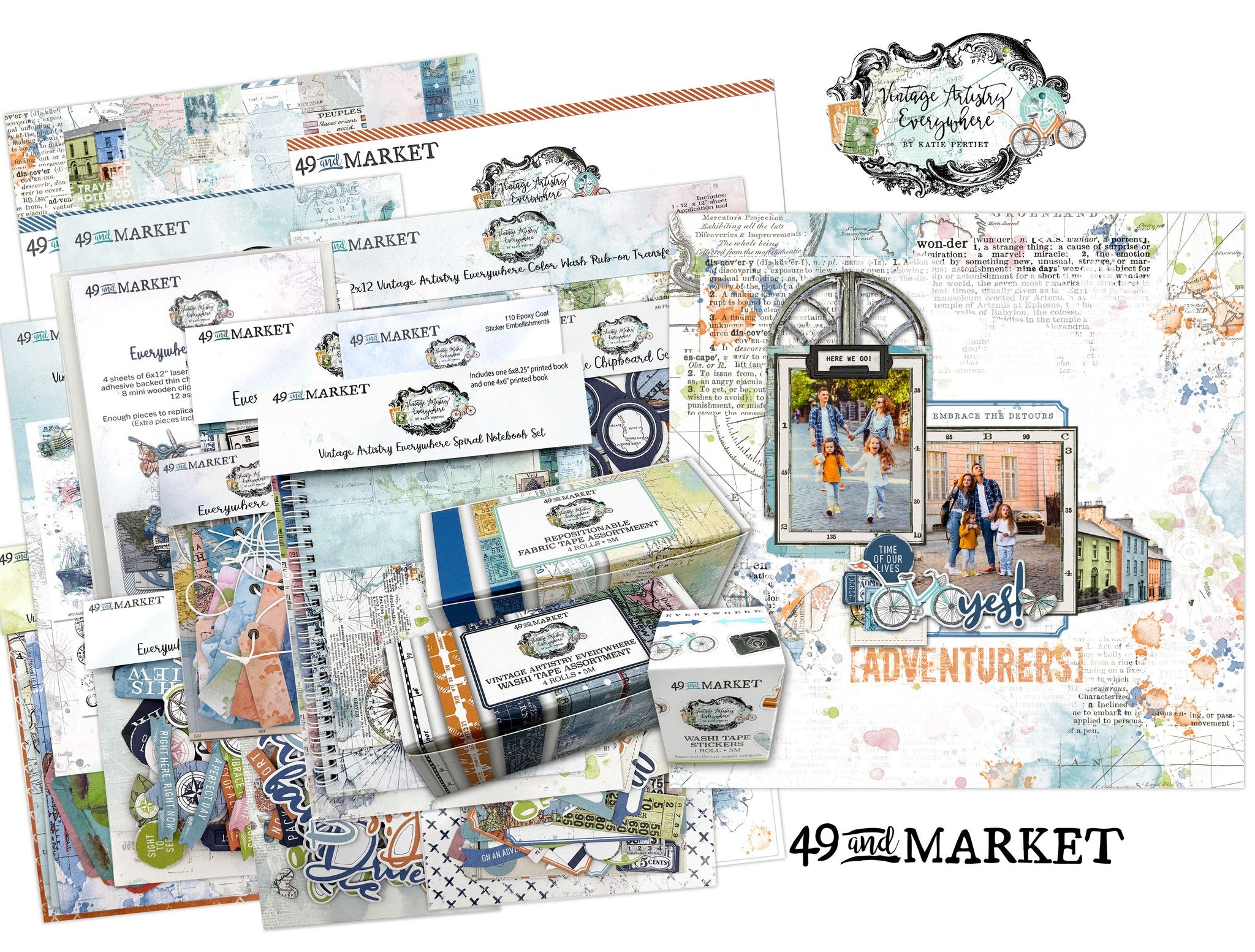 49 and Market Vintage Artistry Anywhere Chipboard Stickers