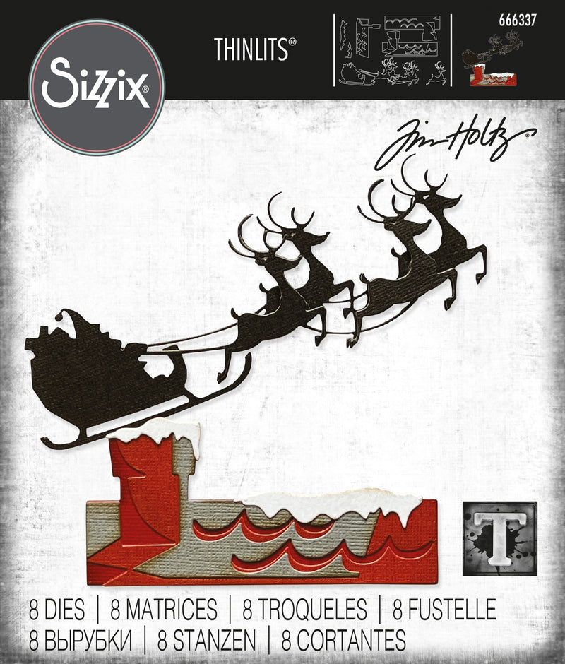 Sizzix Thinlits Dies by Tim Holtz Reindeer Sleigh