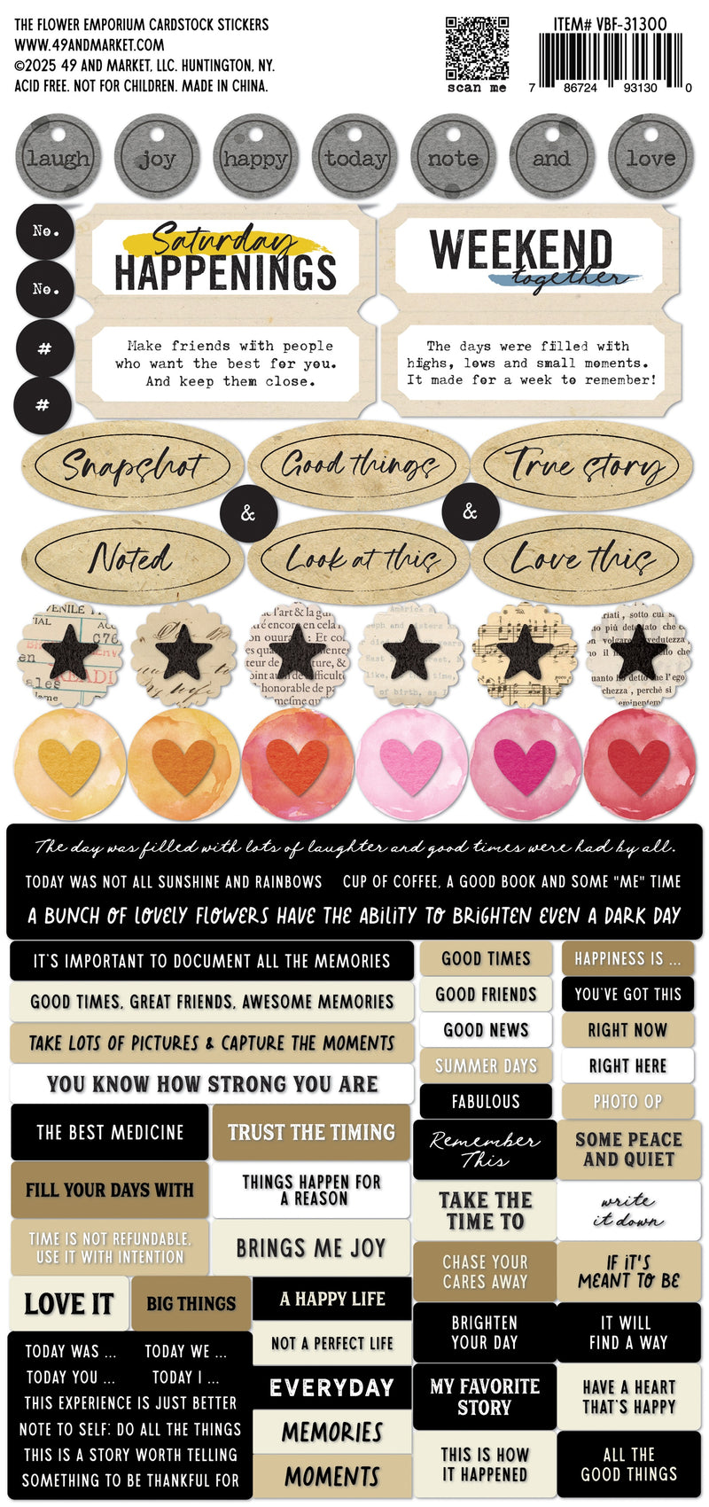 49 & Market - The Flower Emporium Cardstock Stickers