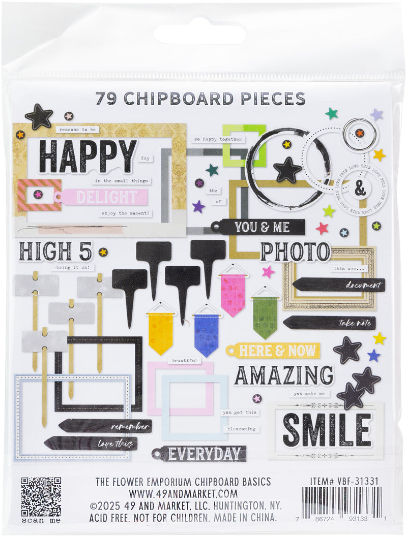 49 & Market - The Flower Emporium Chipboard Basics
