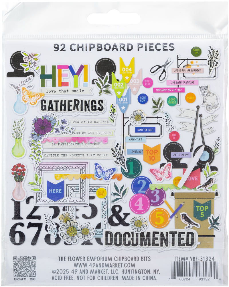 49 & Market - The Flower Emporium Chipboard Bits