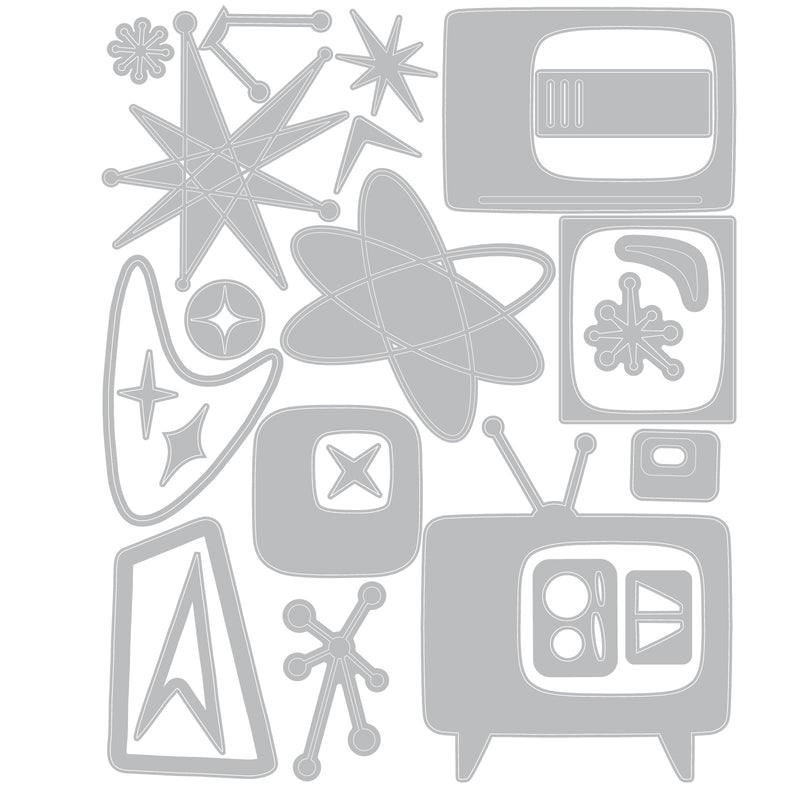 Sizzix Thinlits Dies by Tim Holtz Vault Atomic Retro