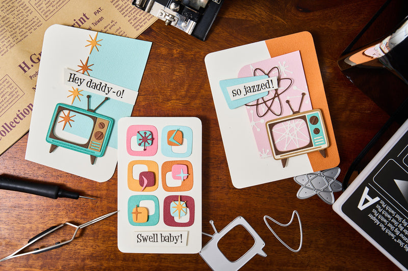 Sizzix Thinlits Dies by Tim Holtz Vault Atomic Retro