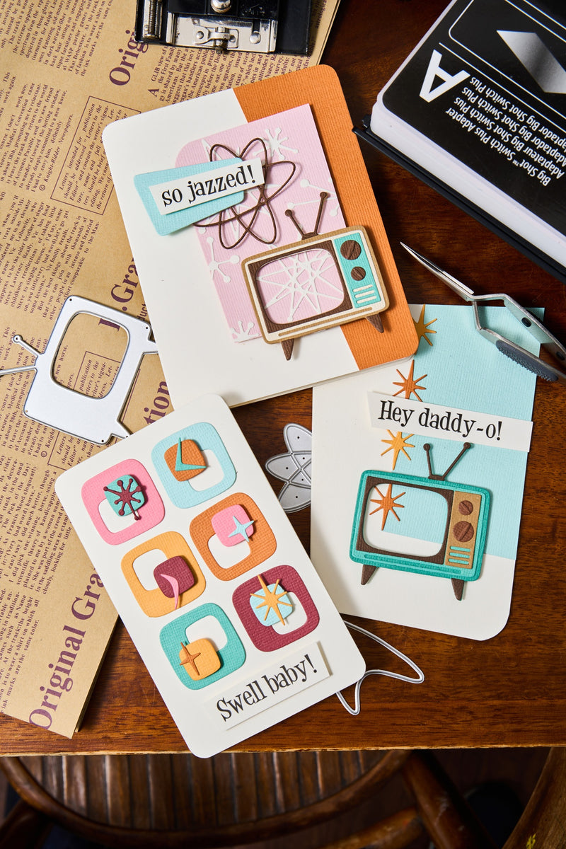 Sizzix Thinlits Dies by Tim Holtz Vault Atomic Retro