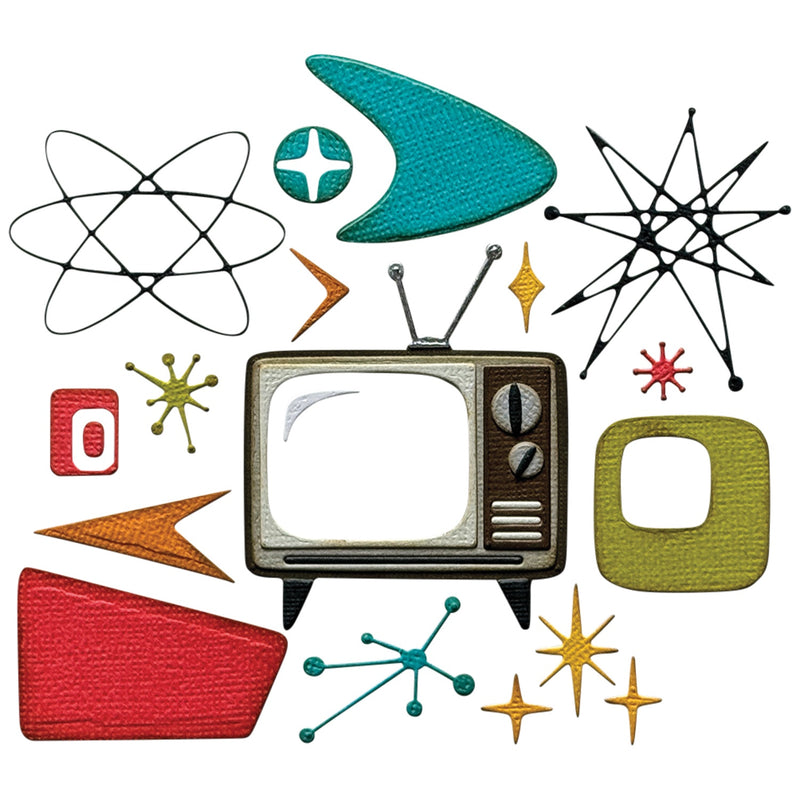 Sizzix Thinlits Dies by Tim Holtz Vault Atomic Retro