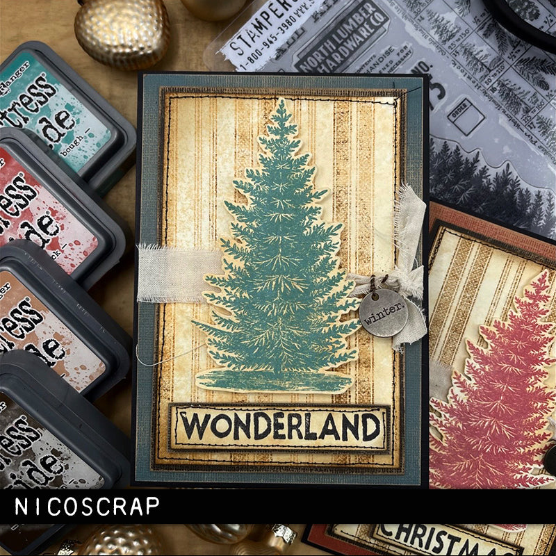 Tim Holtz Cling Stamps Ticking + Grain
