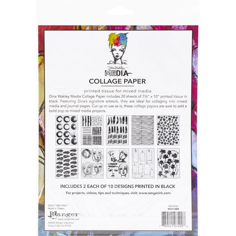 Dina Wakley Collage Paper Elements