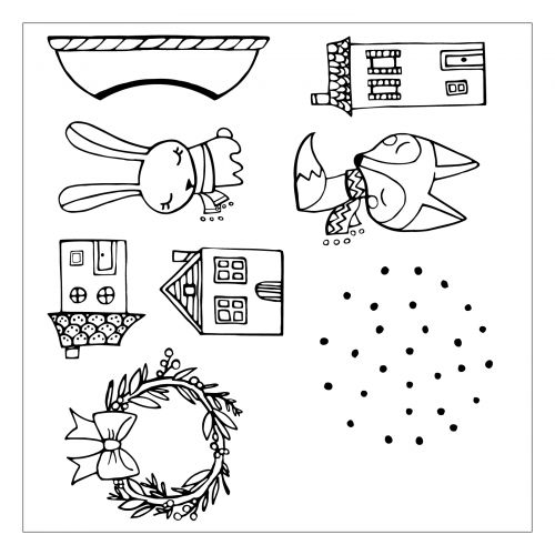Sizzix Framelits Die Set with Stamps - Snow Globe Scene
