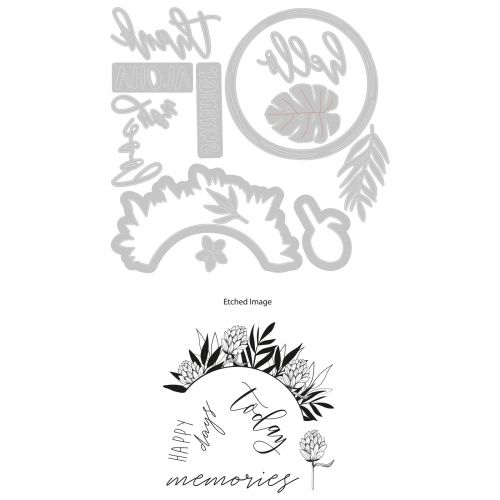Sizzix Framelits Die Set with Stamps 13pk - Detailed Tropics