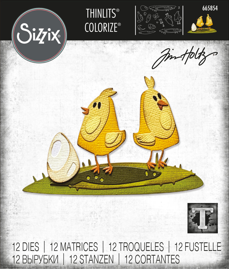 Sizzix Thinlits Dies by Tim Holtz Papercut Chicks Colorize
