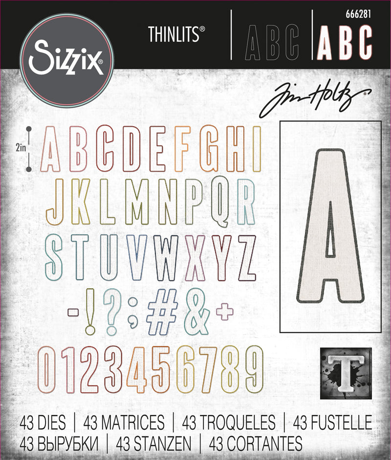 Sizzix Thinlits Dies by Tim Holtz Alphanumeric Bulletin
