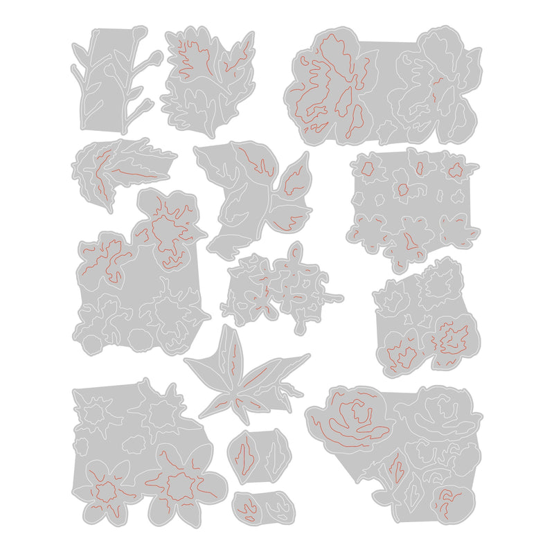 Sizzix Thinlits Dies by Tim Holtz Brushstroke Flowers