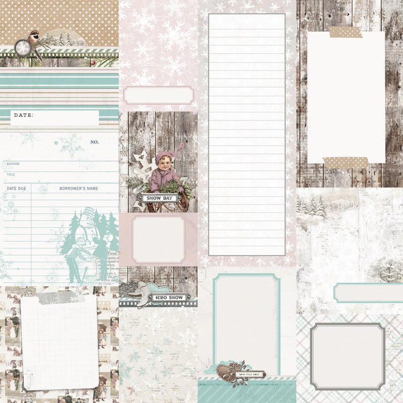 Vintage Winter Woods Journal Elements