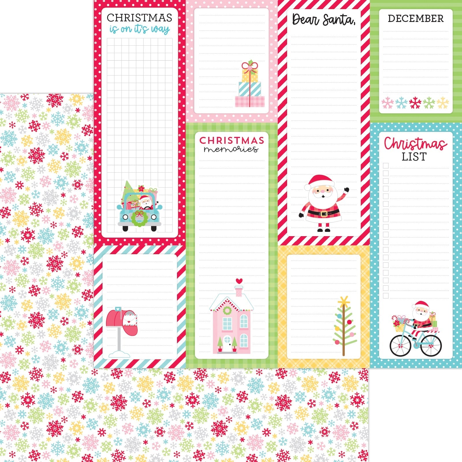 Doodlebug Design - Candy Cane Lane Textured Cardstock - 12x12