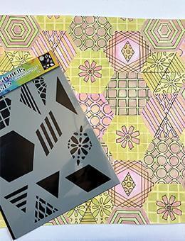 Dylusions Stencil Large 2" Quilt