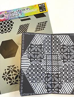 Dylusions Stencil Large 1.5" Quilt