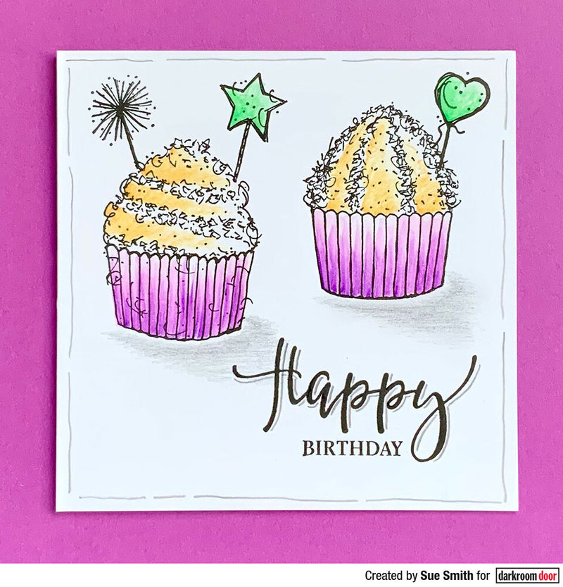 Darkroom Door Rubber Stamp Set Curly Cupcakes