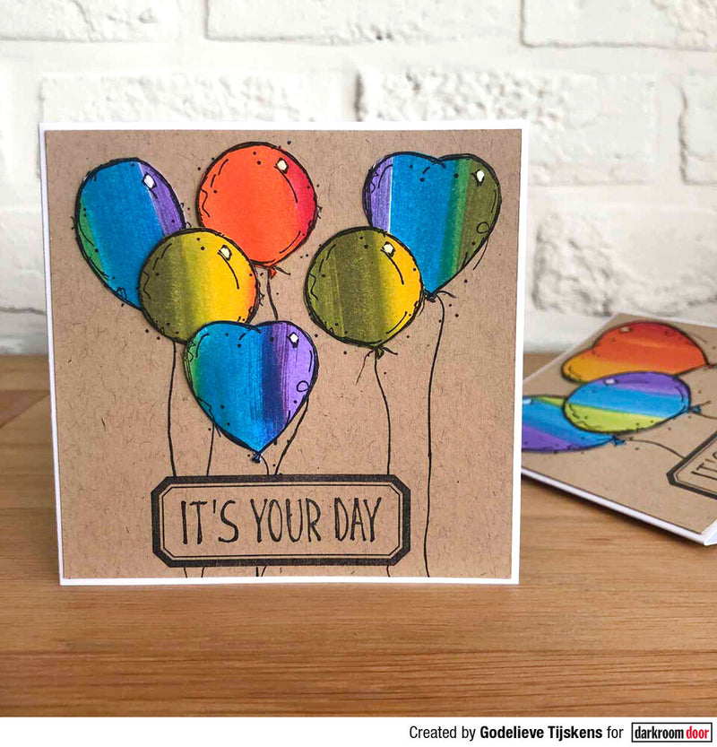 Darkroom Door Rubber Stamp Set Party Balloons