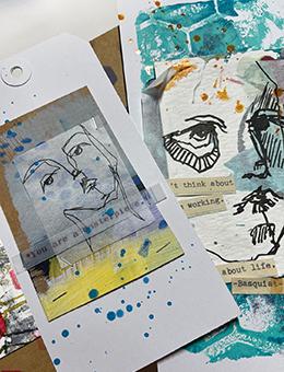 Dina Wakley Collage Paper Church Doodles