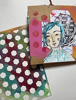 Dina Wakley Stencil Fence