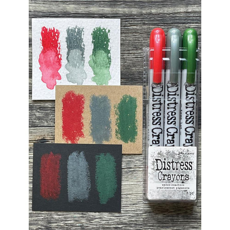 Tim Holtz Distress Pearl Crayons - Christmas Set 1