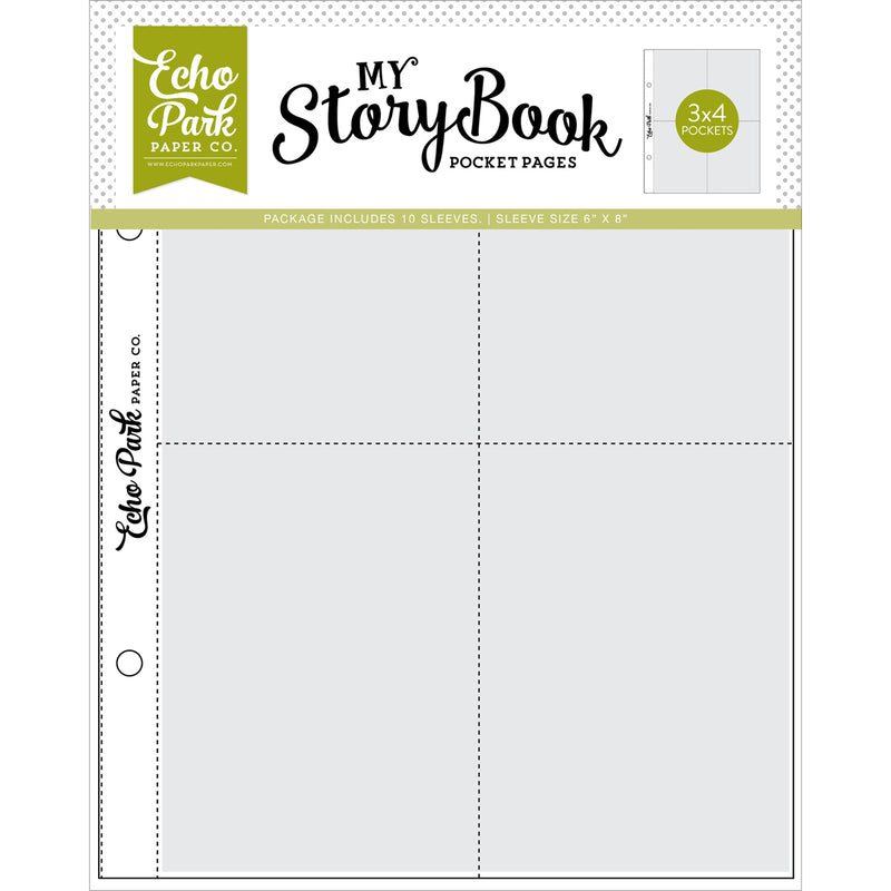 Echo Park 6x8 Pocket Pages - 3x4 Pockets 10pk