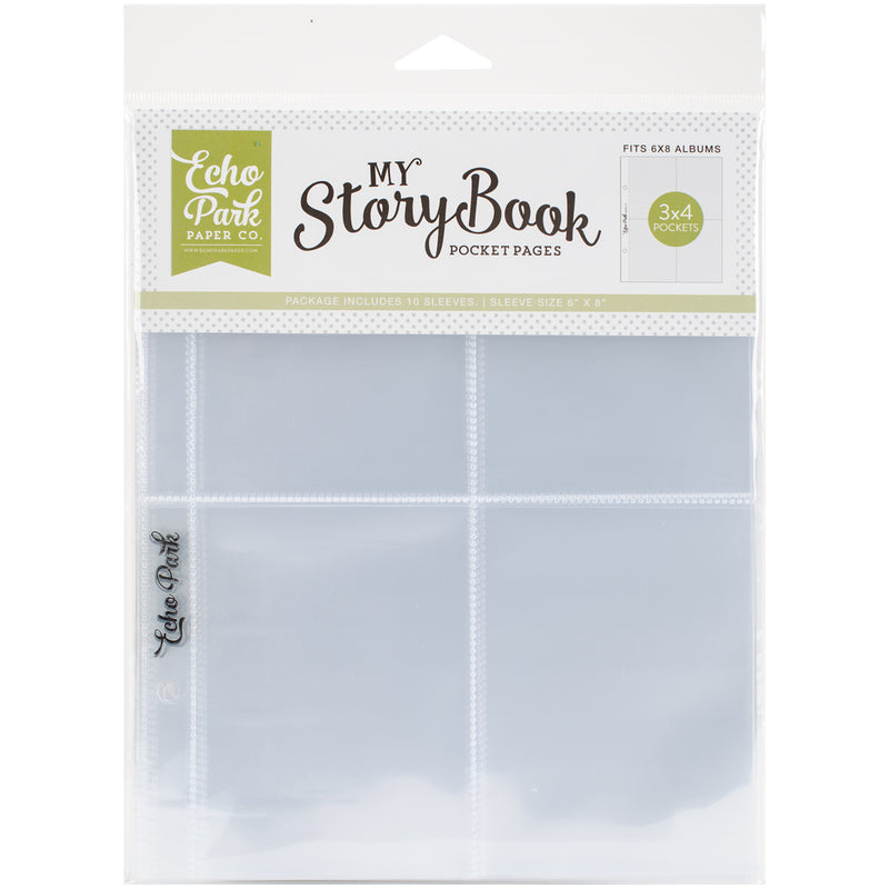 Echo Park 6x8 Pocket Pages - 3x4 Pockets 10pk