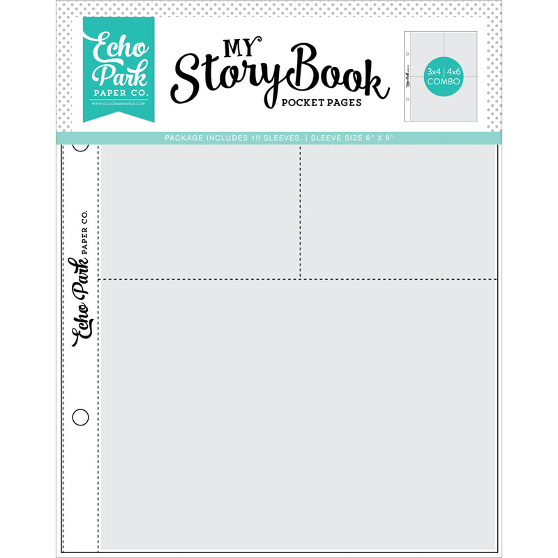 Echo Park 6x8 Pocket Pages - 3x4/4x6 Pockets 10pk