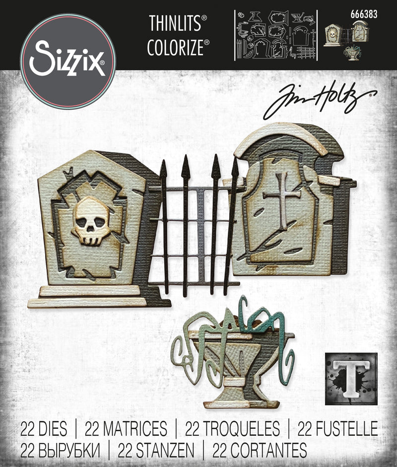 Sizzix Thinlits Dies by Tim Holtz Graveyard Colorize