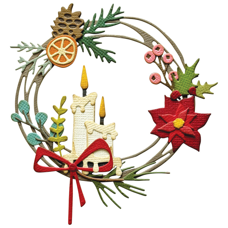 Sizzix Thinlits Dies by Tim Holtz Vault Festive Wreath