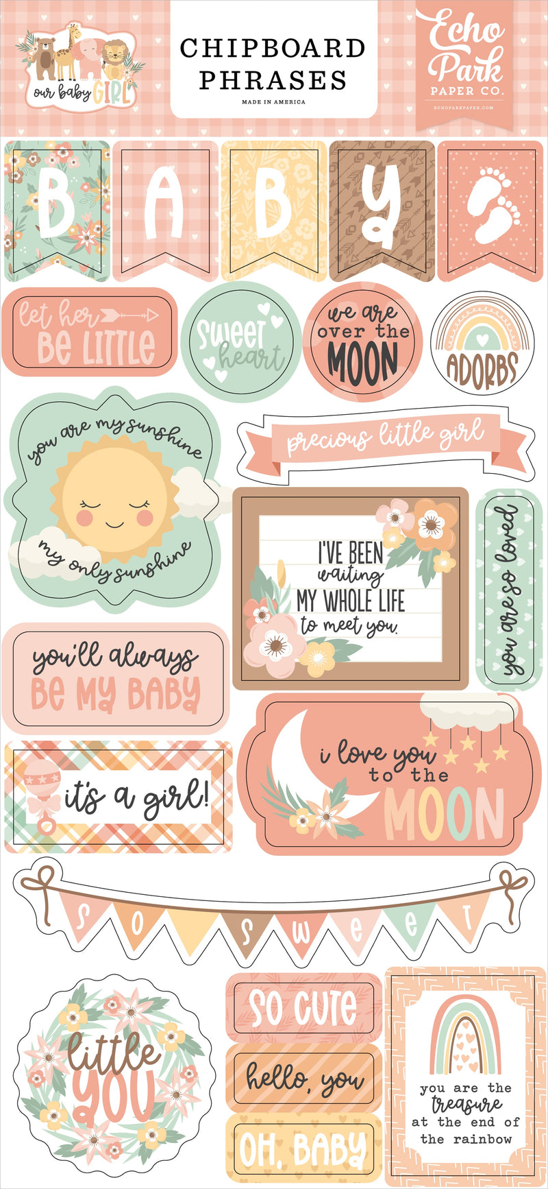 Our Baby Girl Chipboard Phrases