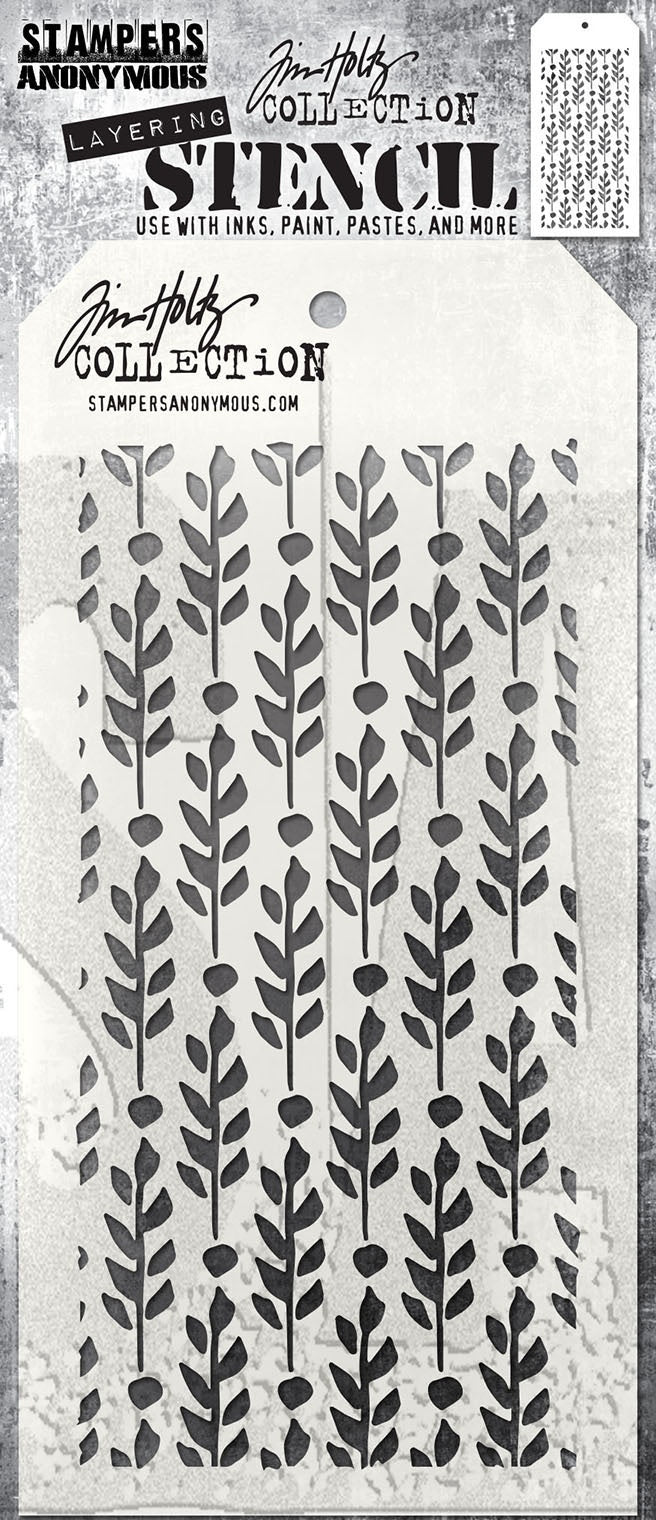 Tim Holtz Layering Stencil Berry Leaves
