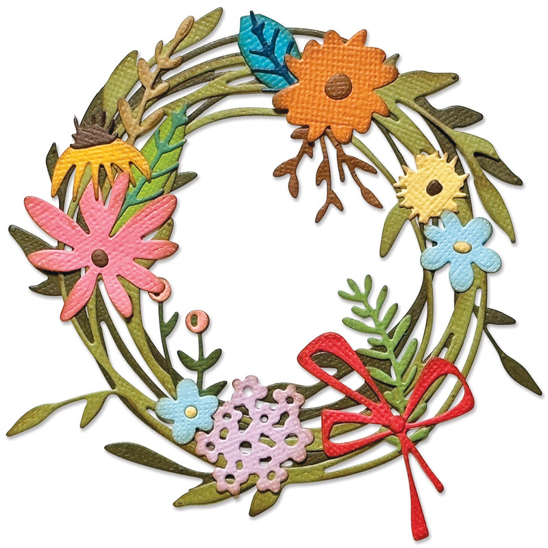 Sizzix Thinlits Dies by Tim Holtz Vault Funny Floral Wreath