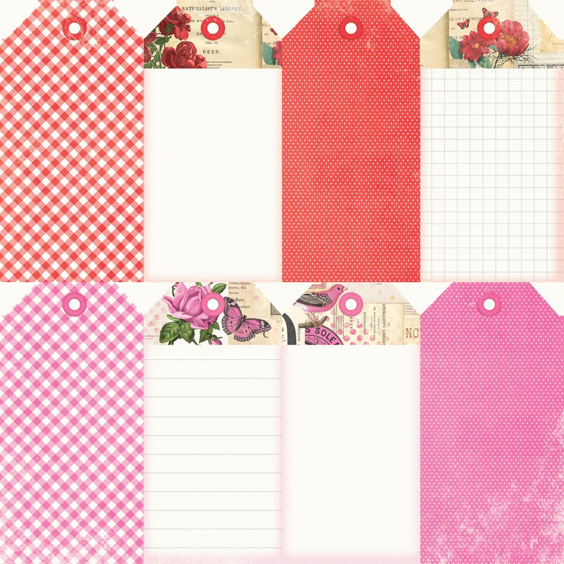 Simple Vintage Essentials Color Palette Red & Pink Tags