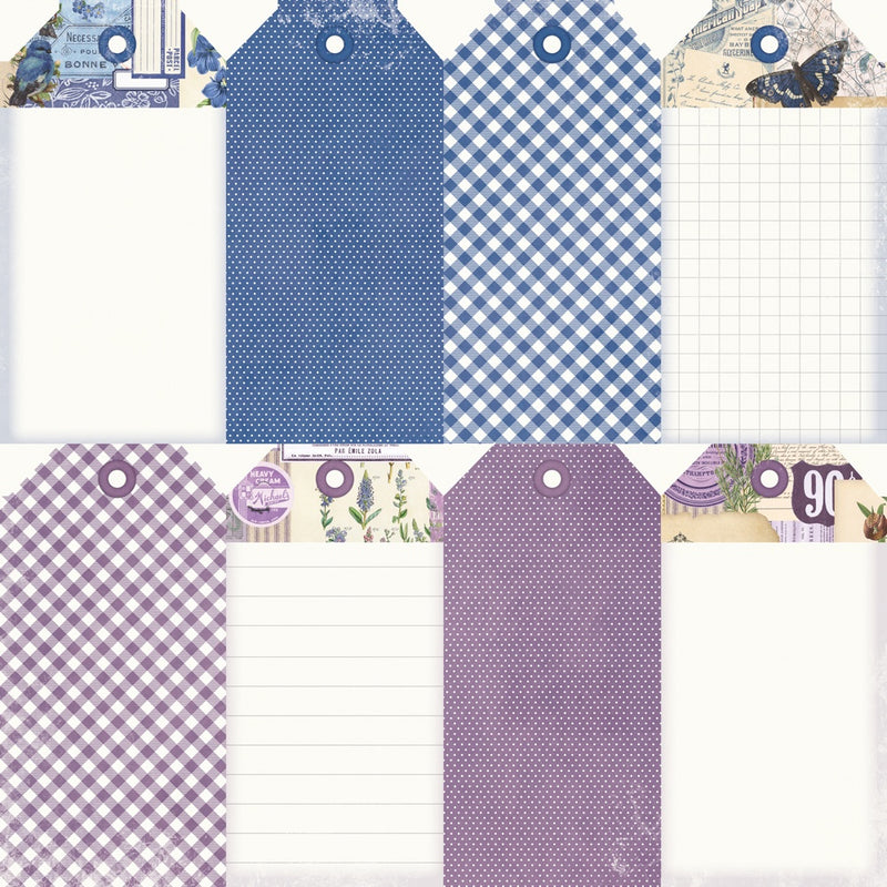 Simple Vintage Essentials Color Palette Blue & Purple Tags