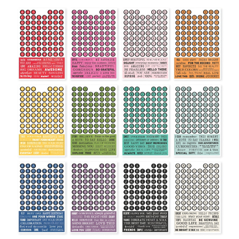 Simple Vintage Essentials Color Palette Sticker Book Letters & Labels