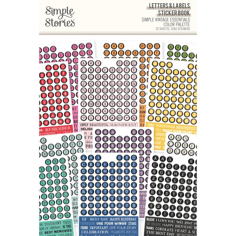Simple Vintage Essentials Color Palette Sticker Book Letters & Labels