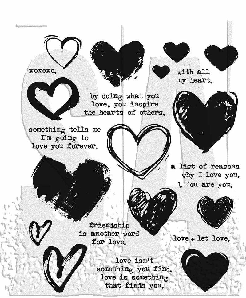 Tim Holtz Cling Stamps Love Notes