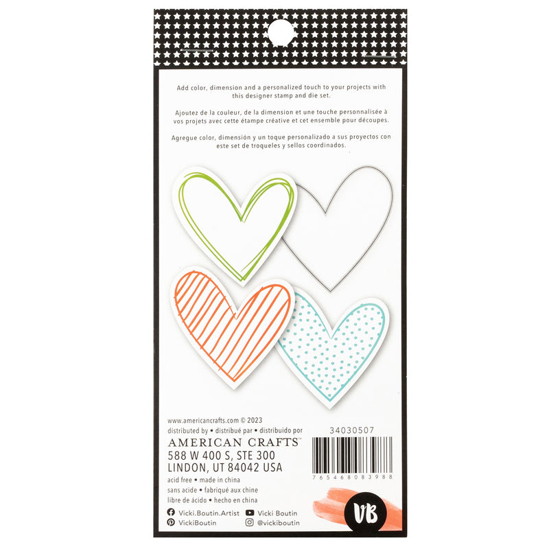 Vicki Boutin Mixed Media Stamp & Die Set - Hearts