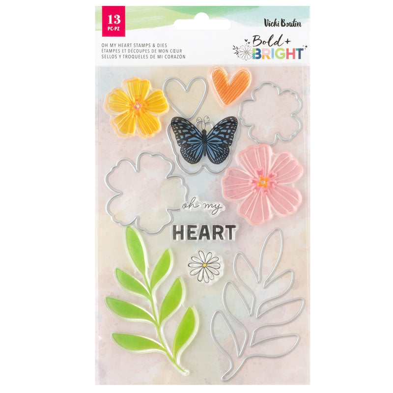 Bold & Bright Stamp & Die Set Oh My Heart