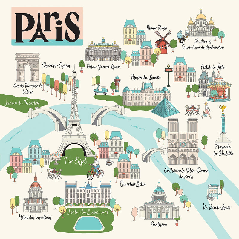 Carta Bella - Paris - Paris Map Paper