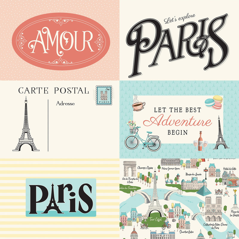 Carta Bella - Paris - 6x4 Journaling Cards Paper