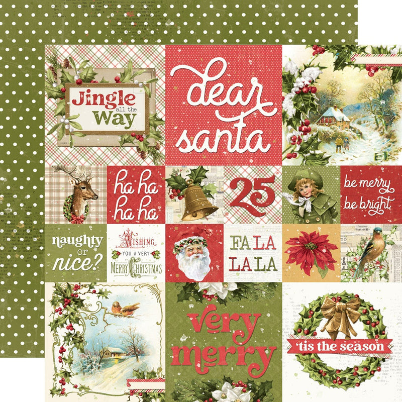 Simple Vintage Yuletide 2x2 & 4x4 Elements