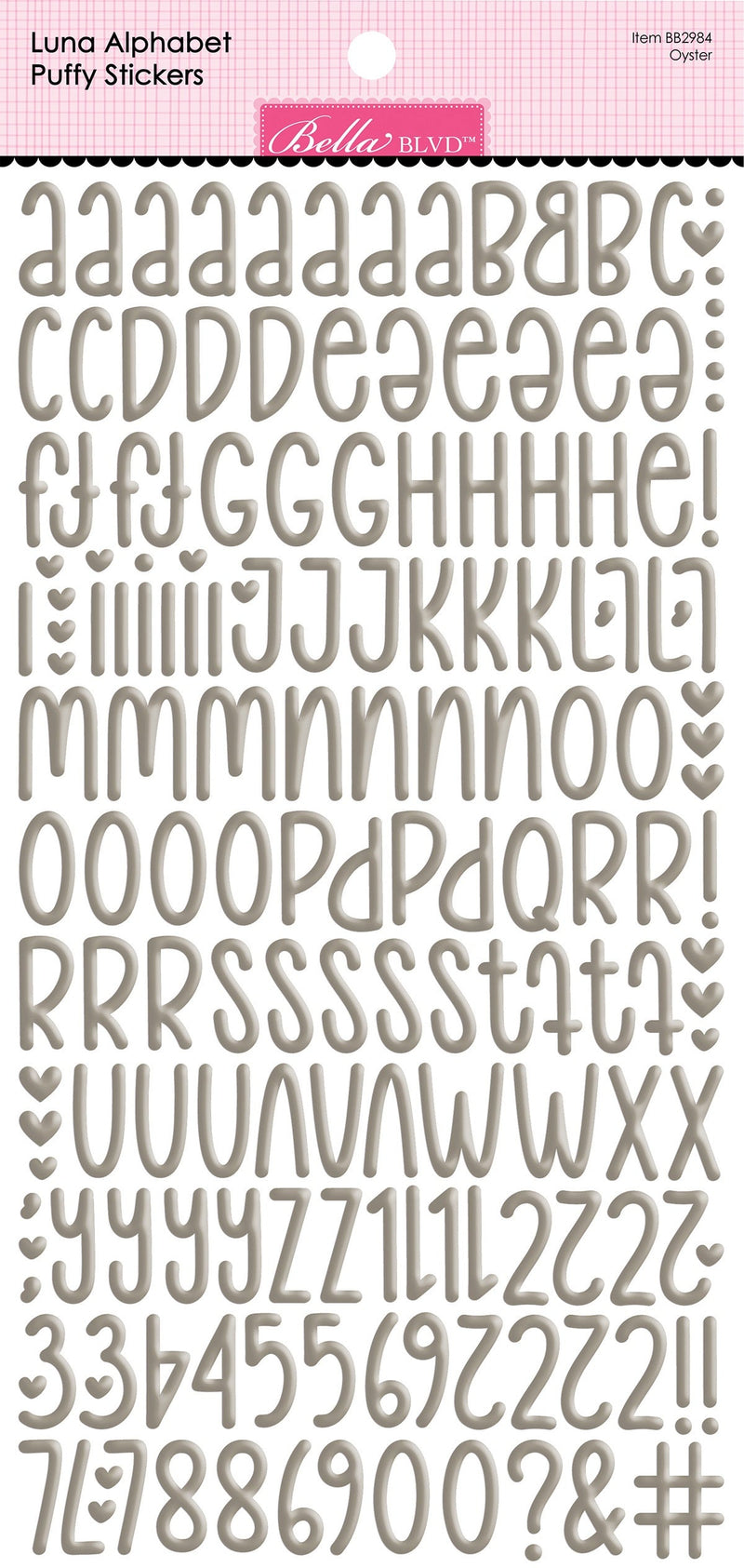 Bella Besties Luna Alphabet Puffy Stickers - Oyster