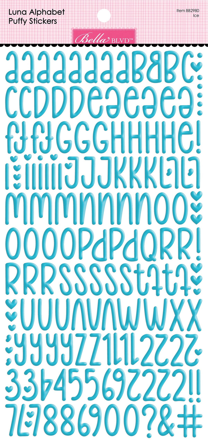Bella Besties Luna Alphabet Puffy Stickers - Ice