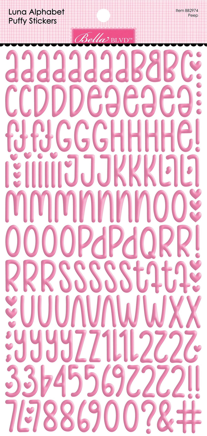 Bella Besties Luna Alphabet Puffy Stickers - Peep