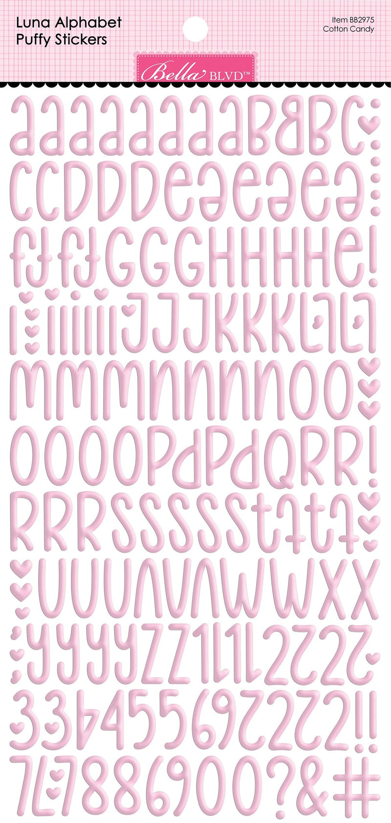 Bella Besties Luna Alphabet Puffy Stickers - Cotton Candy