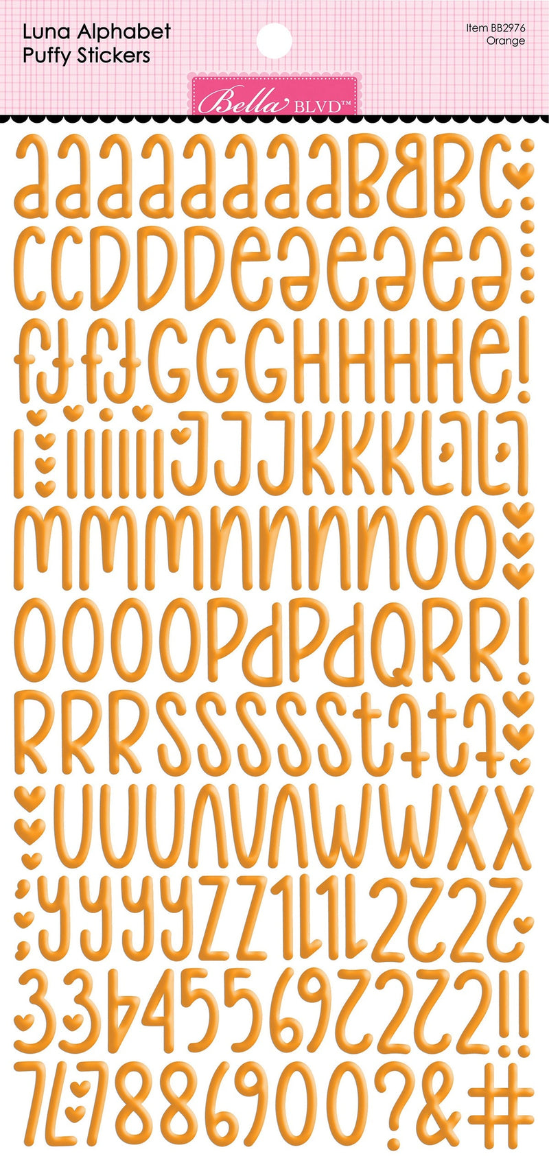 Bella Besties Luna Alphabet Puffy Stickers - Orange