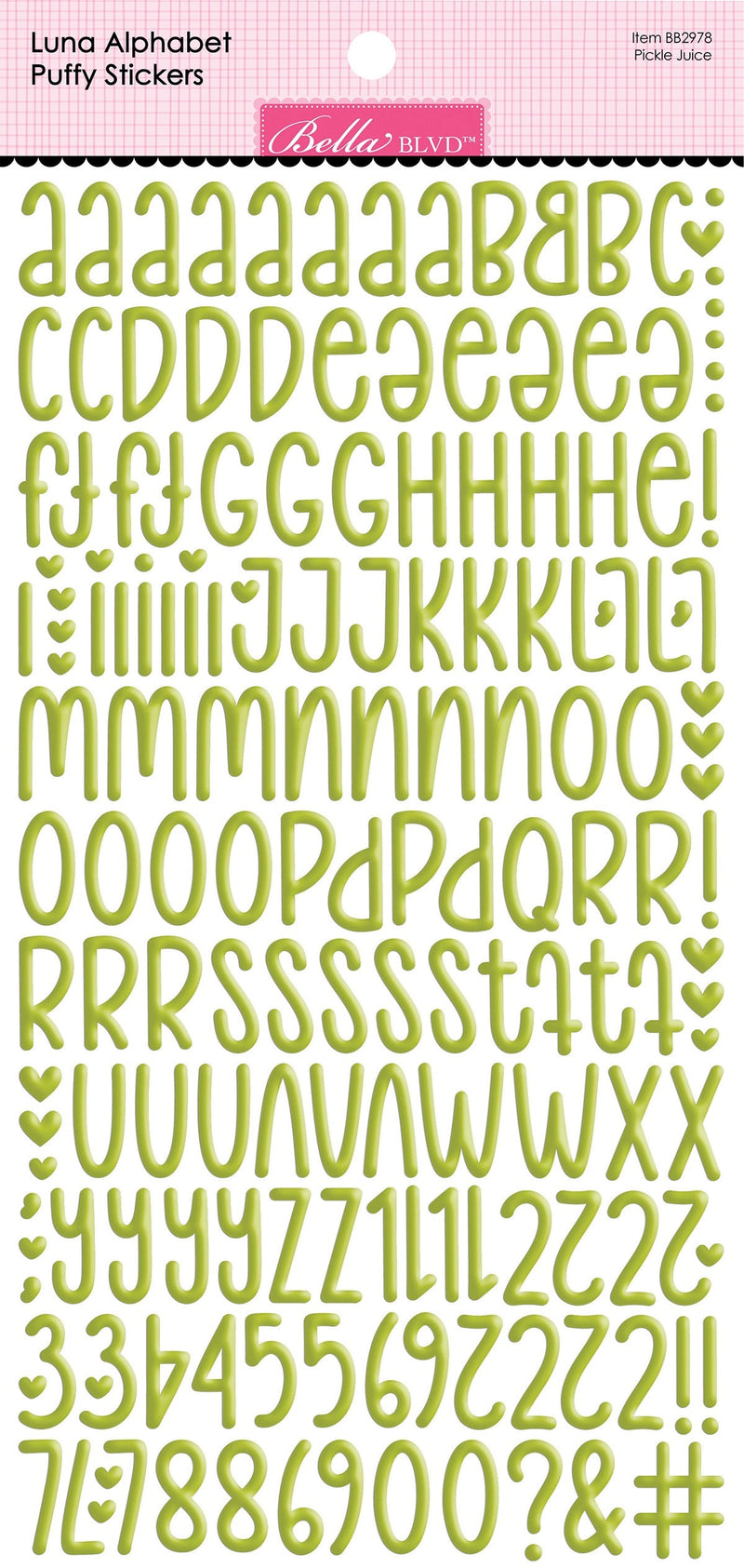 Bella Besties Luna Alphabet Puffy Stickers - Pickle Juice