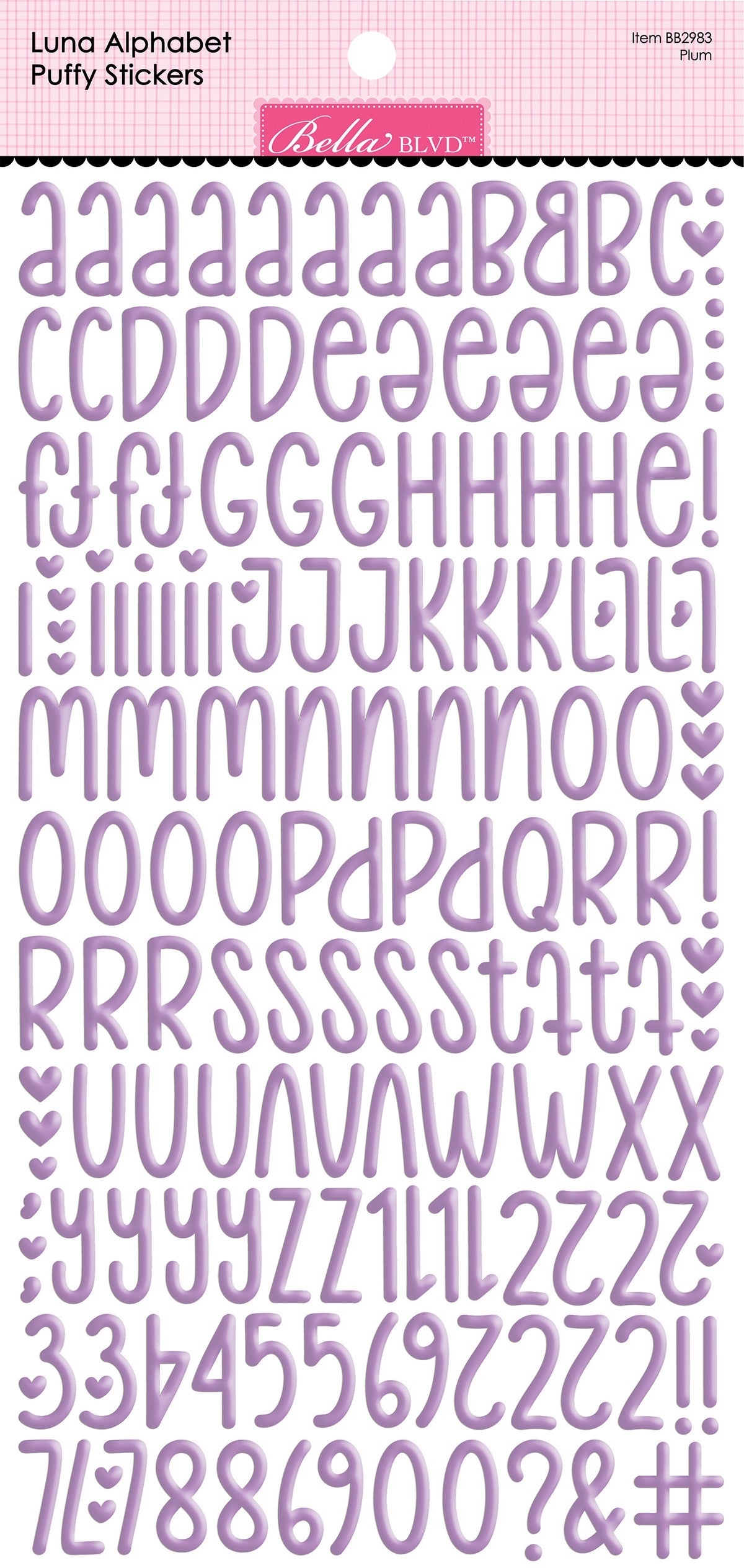 Bella Besties Luna Alphabet Puffy Stickers - Plum – Scrapbook Cottage